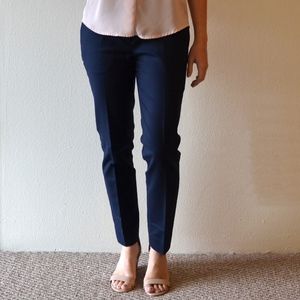Navy Slim Cropped Dress Pants